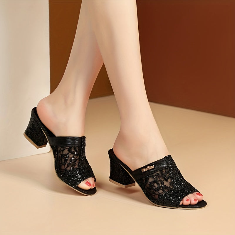 Orthopedic Comfort Wedge Sandals - Rhinestone Slip-On Design