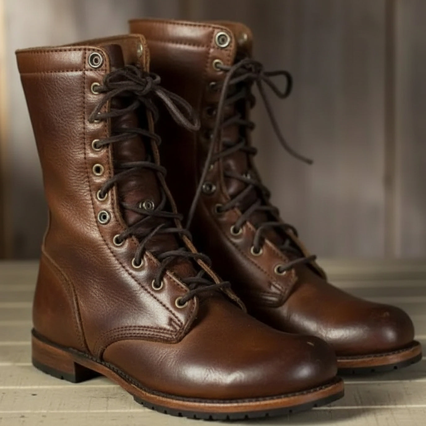 Anna | Women's Leather Lace-up Boots With Mid Shaft