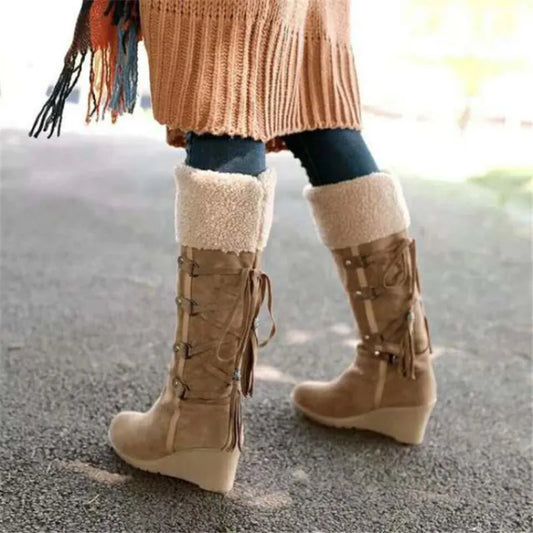 Ella | Women’s Knee High Wedge Winter Boots
