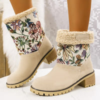 Grace | Embroidered Mid-Calf Winter Boots