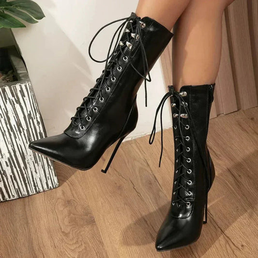 Daisy | Women’s Lace-Up Stiletto Heel Boots