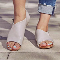 Orthopedic Leather Slide Sandals - Wide Band Open-Toe Design