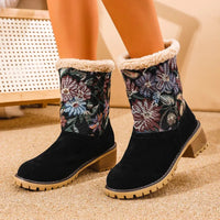 Grace | Embroidered Mid-Calf Winter Boots