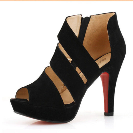 Rocio® | Comfort Sexy Fish Mouth Suede High Heels Sandals