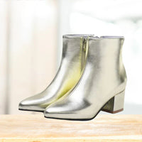 Madison | Women’s Metallic Winter Zip-Up Ankle Boots