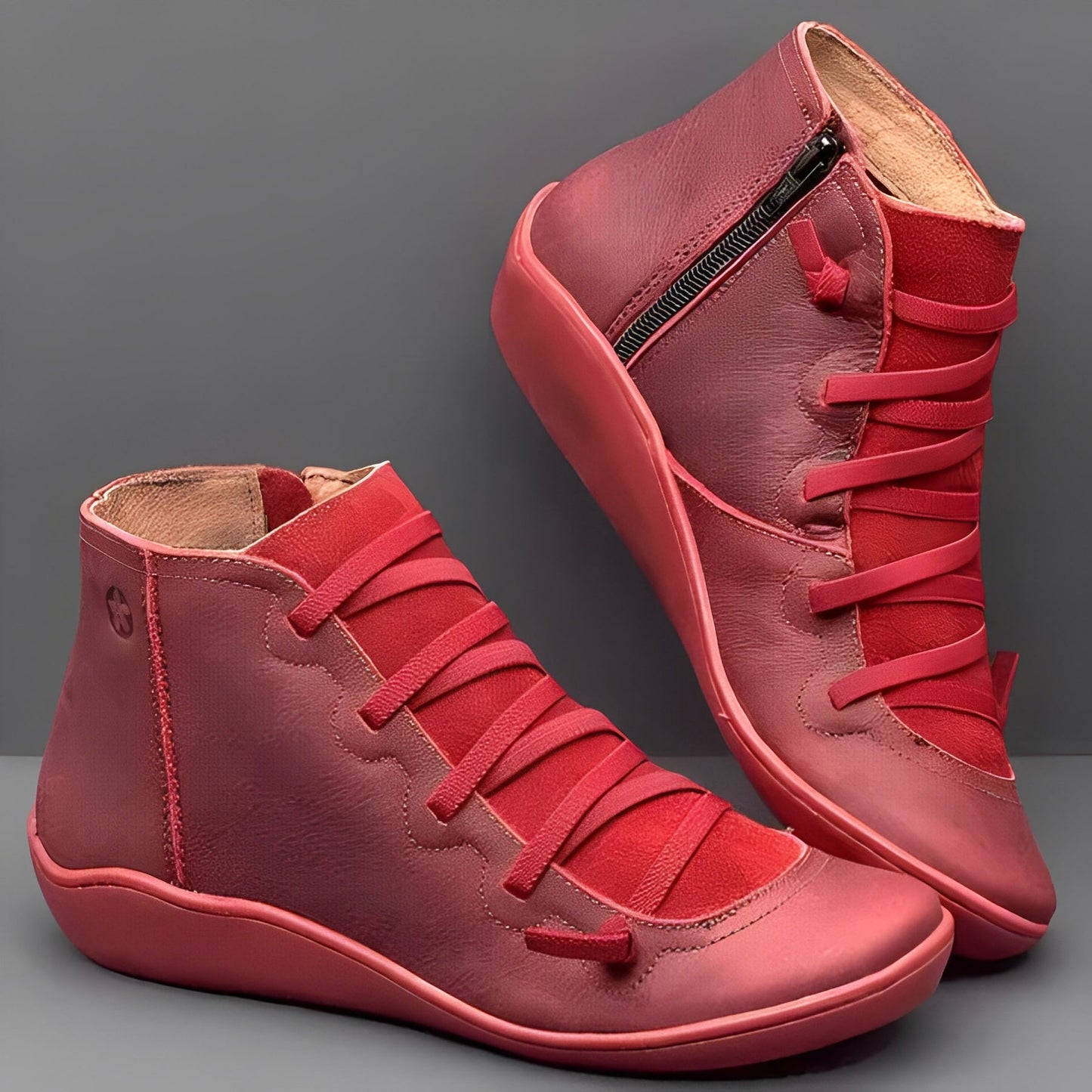 Fiona | Women’s Lace-Up Zip Ankle Boots