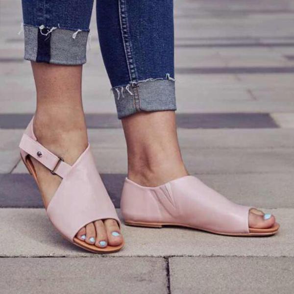 Orthopedic Leather Slide Sandals - Wide Band Open-Toe Design