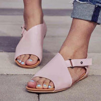 Orthopedic Leather Slide Sandals - Wide Band Open-Toe Design
