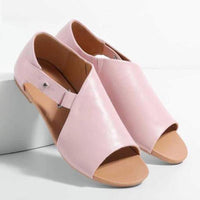 Orthopedic Leather Slide Sandals - Wide Band Open-Toe Design