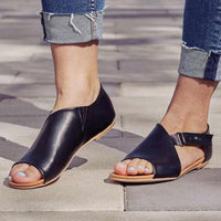 Orthopedic Leather Slide Sandals - Wide Band Open-Toe Design
