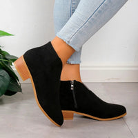 Camille | Women’s Leopard Print Ankle Boots with Zipper