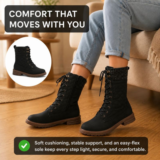 Vivienne | Orhtopedic Lace-Up Block Heel Cowboy Boots