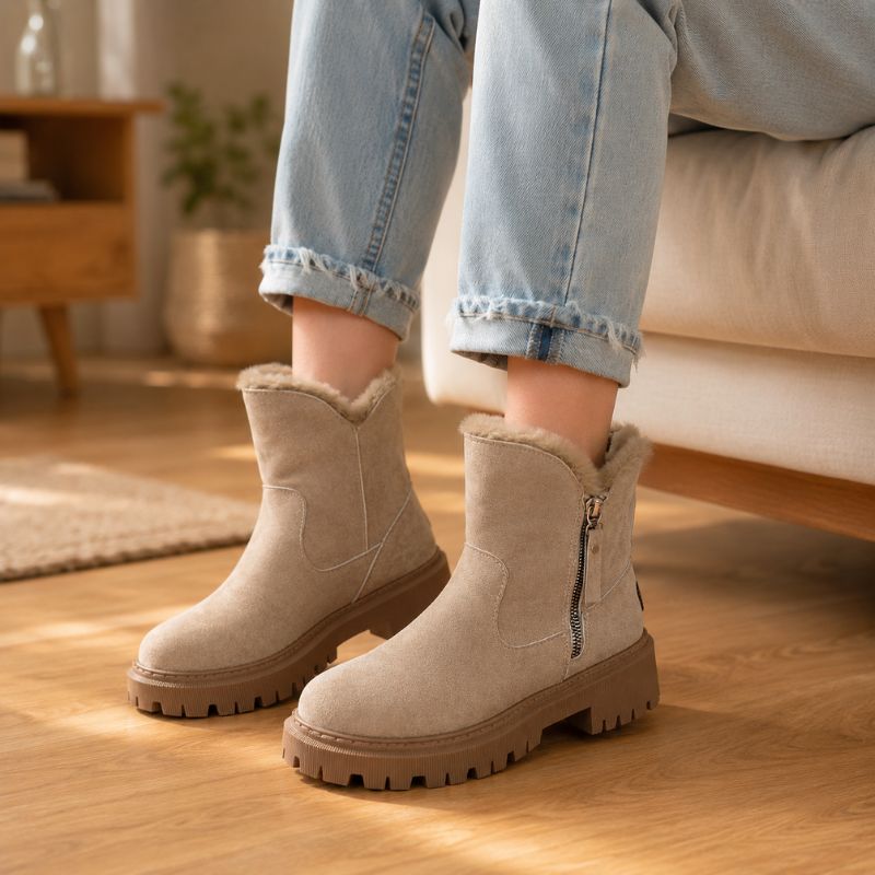 Dallas | Orthopedic Women痴 Plush Faux Suede Non-Slip Boots