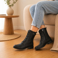 Giselle | Orthopedic Women痴 Lace-Up Side-Zip Western Boots