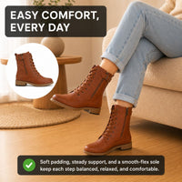 Giselle | Orthopedic Women痴 Lace-Up Side-Zip Western Boots