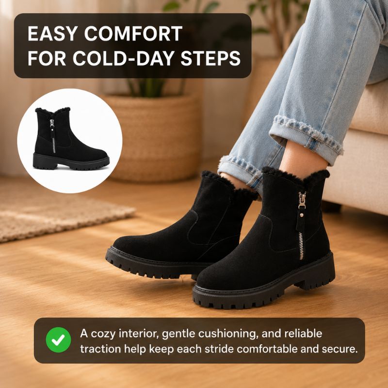 Dallas | Orthopedic Women痴 Plush Faux Suede Non-Slip Boots