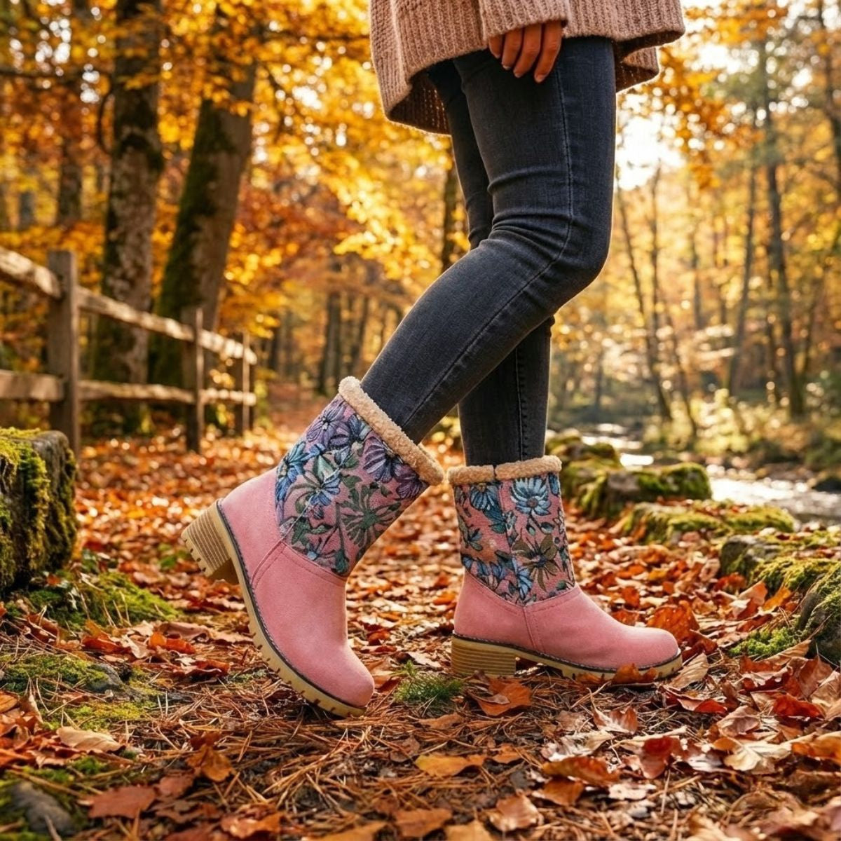 Grace | Embroidered Mid-Calf Winter Boots