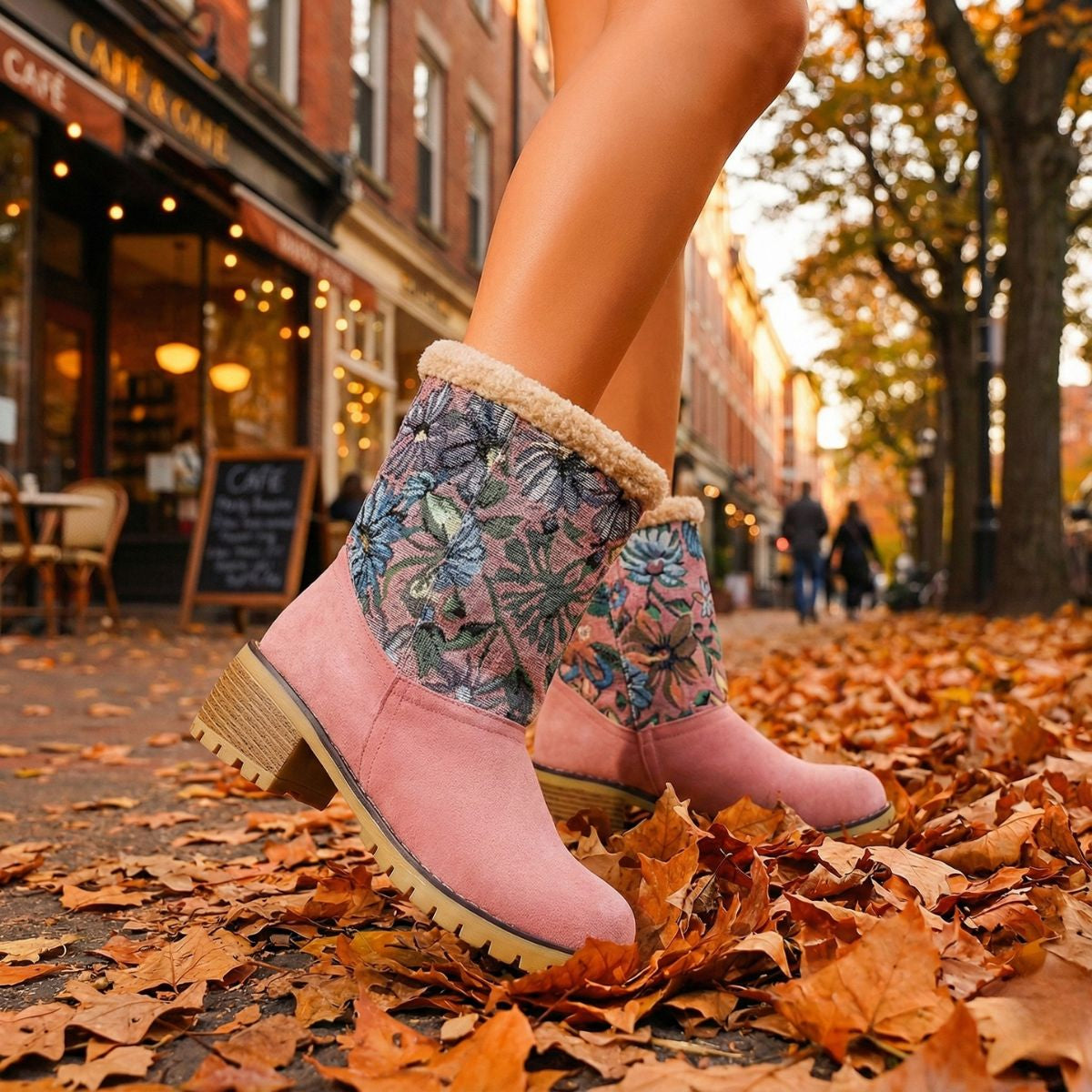Grace | Embroidered Mid-Calf Winter Boots