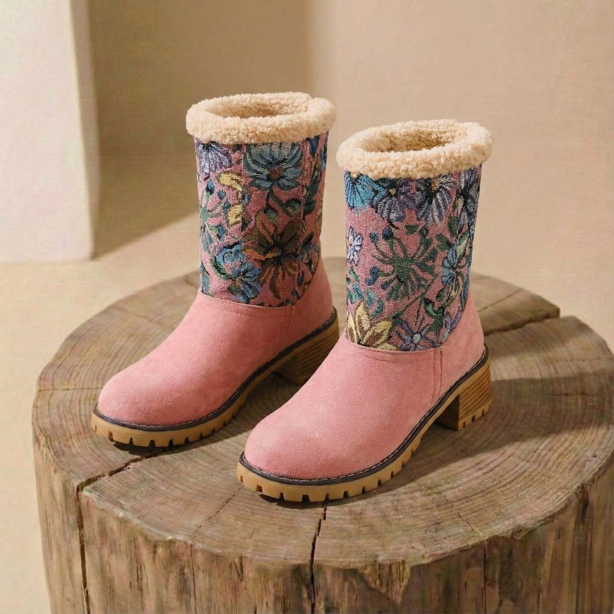 Grace | Embroidered Mid-Calf Winter Boots
