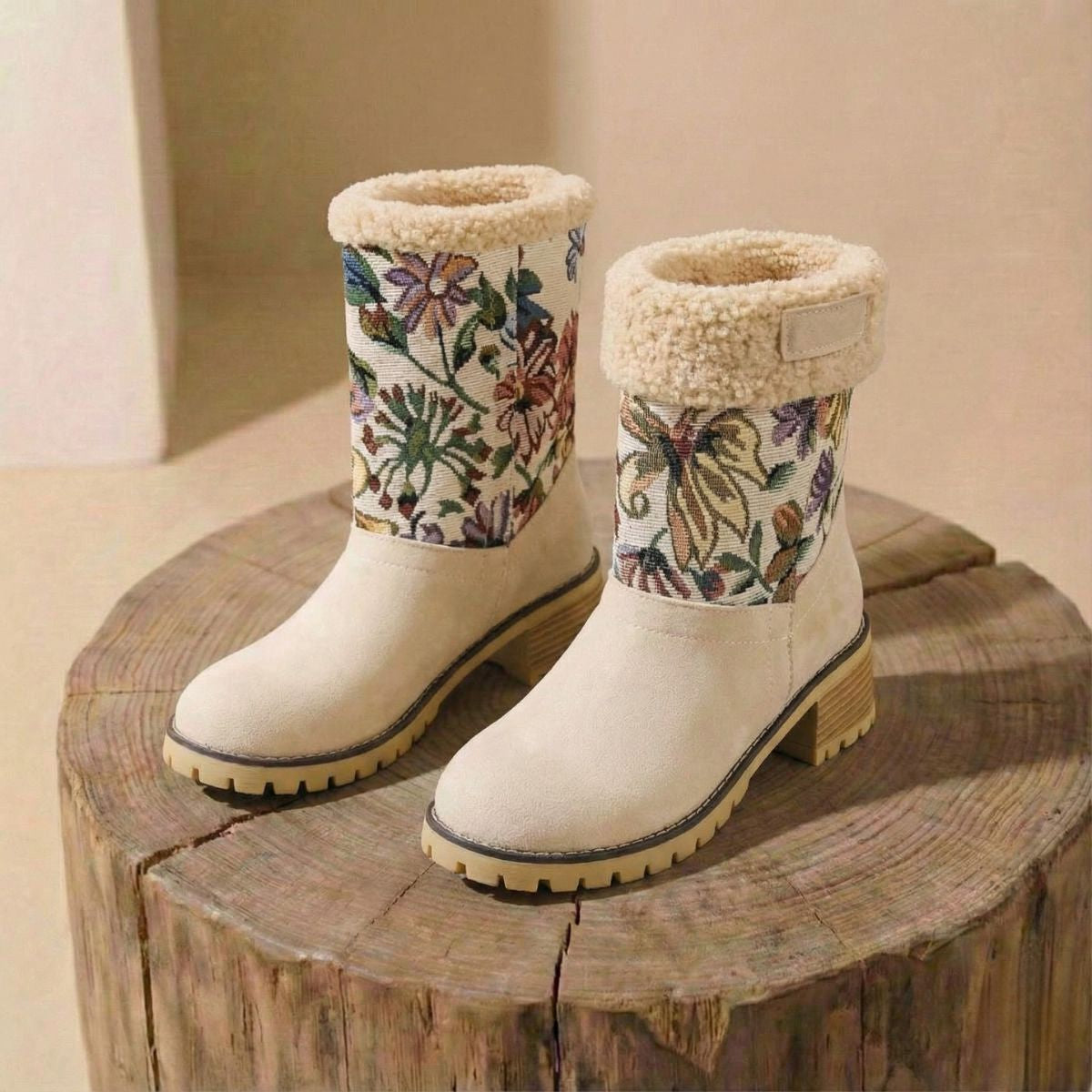 Grace | Embroidered Mid-Calf Winter Boots
