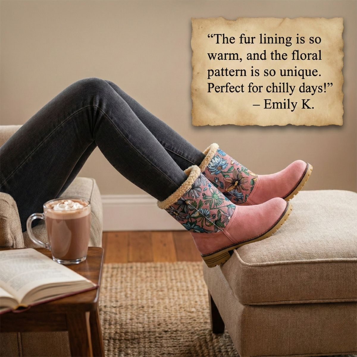 Grace | Embroidered Mid-Calf Winter Boots