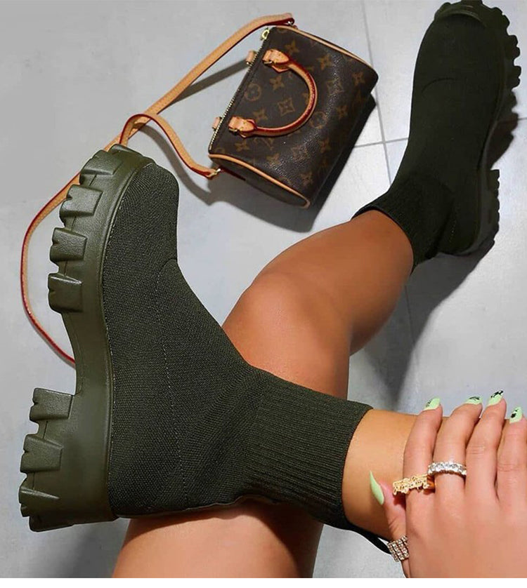 Jamie | Women’s Casual Slip On Chunky Heel Boots