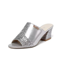 Orthopedic Comfort Wedge Sandals - Rhinestone Slip-On Design
