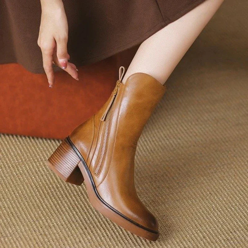 Selene | Leather Ankle Boots