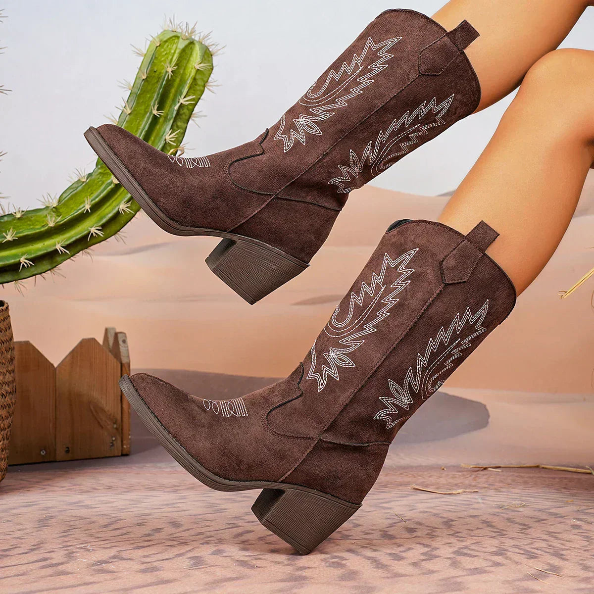 Jenna | Women’s Leather Knee-High Boots with Heels