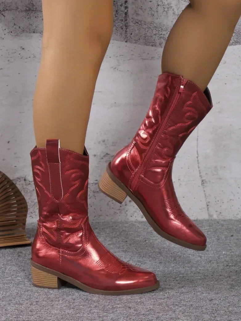 Joanna | Women’s Leather Knee-High Boots with Heels