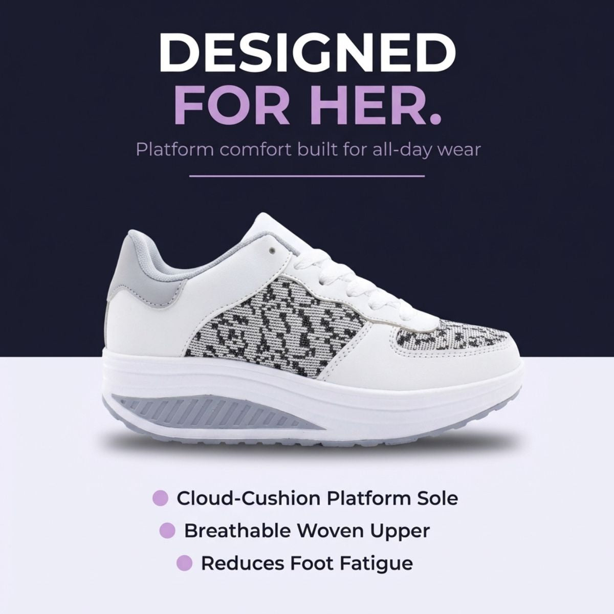 SW Max | Platform Sneakers for Foot Fatigue, Knee & Back Pain