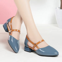 Rhea | Women’s Contrast Leather Hollow Sandals