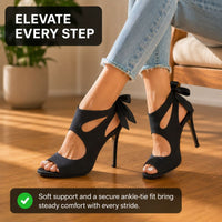 Orthopedic Heeled Sandals - Lace-Up Ankle Strap Design