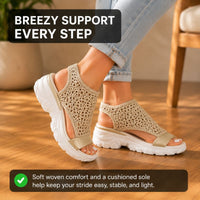 Orthopedic Crochet Platform Wedge Sandals - Open-Toe Cutout Design